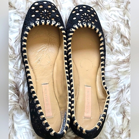 BCBGMaxAzria Black Women's Leather Flats Size 8B 🌴 - Picture 7 of 8